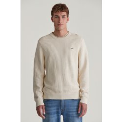 Gant Cotton Textured C-neck bílá