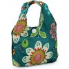 Nákupní taška a košík Prima-obchod Skládací nákupní taška 35x35 cm pevná 8 zelená tmavá květ