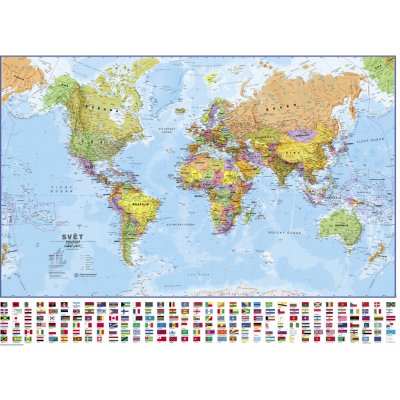 Excart Maps Svět - nástěnná politická mapa 136 x 100cm (ČESKY) Varianta: bez rámu v tubusu, Provedení: laminovaná mapa v lištách – Zbozi.Blesk.cz
