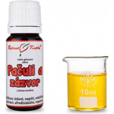 Bylinné kapky Pačuli Zázvor 100 % přírodní silice esenciální éterický olej 10 ml – Hledejceny.cz