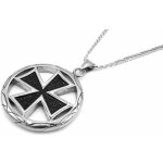 Steel Jewelry Náhrdelník z chirurgické oceli maltézský kříž v kruhu NH231042