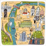 Pohlednice - mapa Prahy – Zboží Dáma