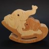 Dřevěná hračka Amadea dřevěné puzzle houpací slon masivní dřevo dvou druhů dřevin