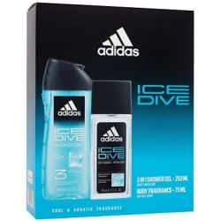 Adidas Ice Dive : deodorant 75 ml + sprchový gel 250 ml pro muže