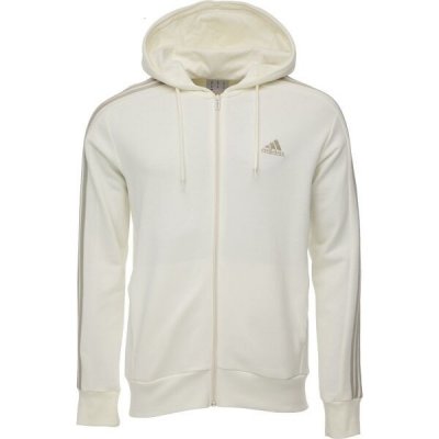 adidas ESSENTIALS 3-STRIPES Hoodie mikina béžová – Zboží Mobilmania