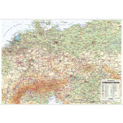 Střední Evropa - nástěnná obecně zeměpisná mapa 1 : 1 715 000 – Zbozi.Blesk.cz