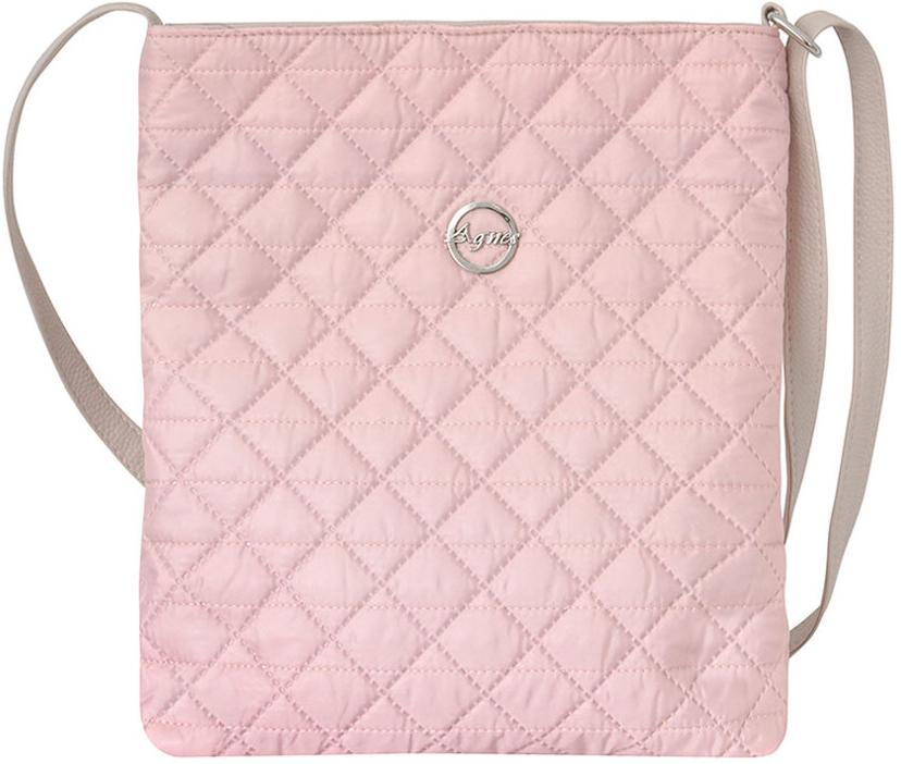 Velká prošívaná růžová crossbody kabelka