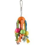 Flamingo hračka bavlněná s kuličkama a zvonkem 19 cm – Zboží Dáma
