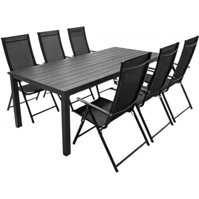 Vikio Zahradní set 190x90 pro 6 osob V137-190 černá – Hledejceny.cz