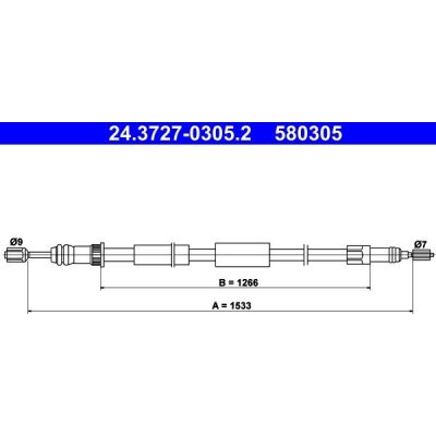 Tažné lanko, parkovací brzda ATE 24.3727-0305.2 (24372703052)