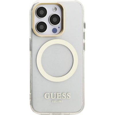 Guess IML Gold Outline kryt s výklopným stojánkem a MagSafe pro iPhone 15 Pro Max - čirý 57983125104 – Zboží Mobilmania