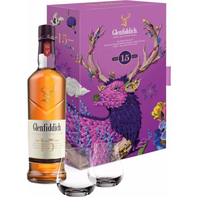 Glenfiddich 15y Solera 40% 0,7 l (dárkové balení 2 sklenice) – Hledejceny.cz