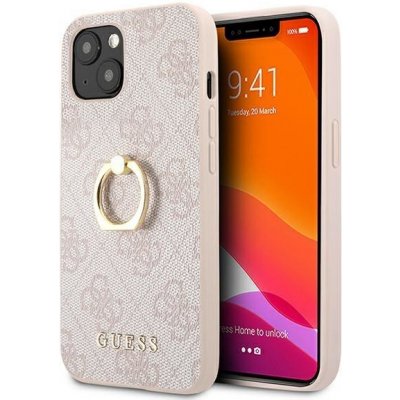 Pouzdro Guess hybrid silikonové iPhone 13 Mini 4G with ring stand růžové – Sleviste.cz