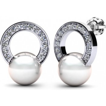 Couple Elegantní perlové náušnice Fancy v bílém zlatě se zirkony 4585026-0-0-91