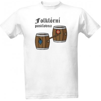 Tričko s potiskem Folklórní posilovna pánské Bílá – Zboží Mobilmania