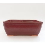 E-bonsai keramická bonsai miska 16 x 12 x 6 cm vínová – Zboží Dáma