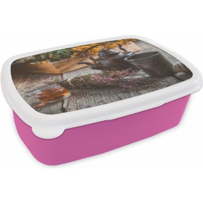 MuchoWow® Lunchbox Krabička na oběd 17x11 cm Čaj - Konvička - Bylinky Dětský box na oběd - Obědový balíček - Krabička na chléb - Sendvičový box – Zboží Mobilmania