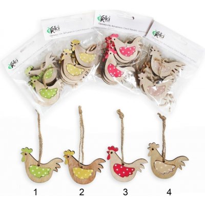 Slepice závěs dřevo 6ks/6,5cm mix – Hledejceny.cz