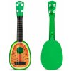 Dětská hudební hračka a nástroj EcoToys Ukulele kytara pro děti čtyřstrunná vodní meloun