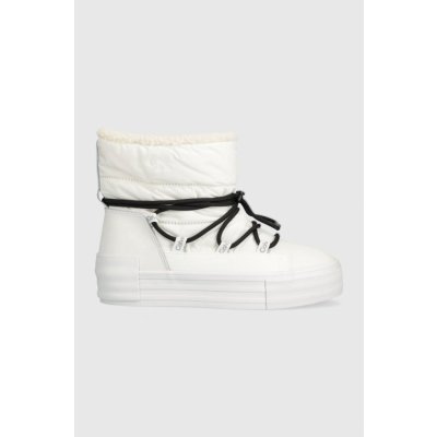 Calvin Klein Jeans BOLD VULC FLATF SNOW BOOT WN bílá barva, YW0YW01181