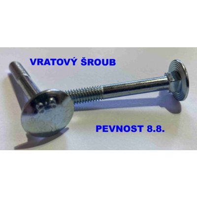 Šroub vratový M8 x 40 mm - pevnost 8.8. Zinek bílý, DIN 603 – Hledejceny.cz