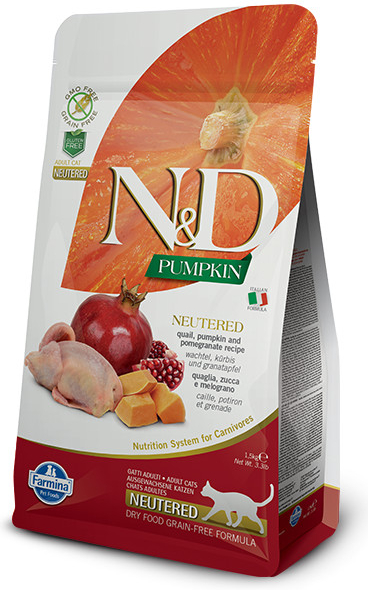 Farmina N&D GF Pumpkin CAT NEUTERED Quail & Pomegranate 1,5 kg