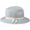 Klobouk Luxusní dámský nemačkavý modrý klobouk Fedora ručně šitý UV faktor 80 Mayser Nane