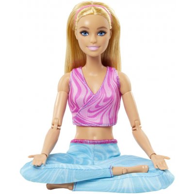 Barbie v pohybu Blondýnka v modrých legínách HRH27 – Zboží Dáma