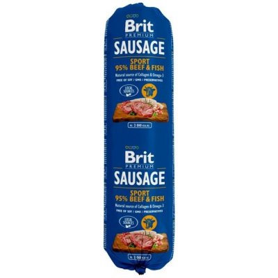 Brit salám Sausage Beef & Fish Sport formula 800 g – Hledejceny.cz