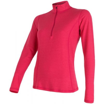 Sensor merino DF Zip dl. rukáv magenta – Zboží Mobilmania