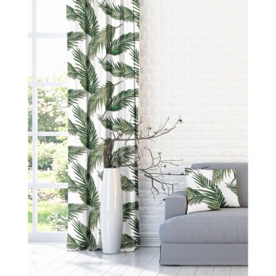 Závěs dekorační nebo látka, OXY Palmové listy, zelené, 150 cm 150 cm – Hledejceny.cz