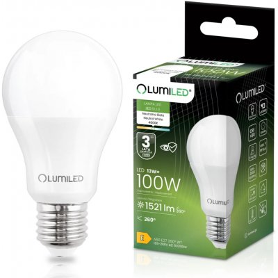 Lumiled LED žárovka LED E27 A60 13W = 100W 1521lm 4000K Neutrální bílá 260° – Hledejceny.cz