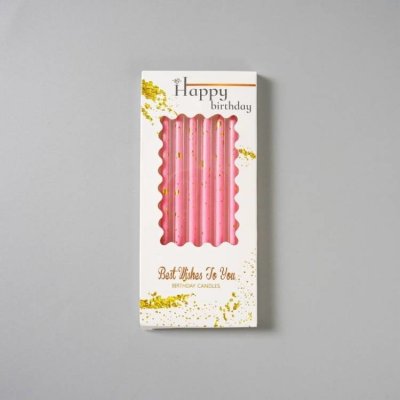 Dortisimo Svíčky růžové se zlatým zdobením – Sleviste.cz