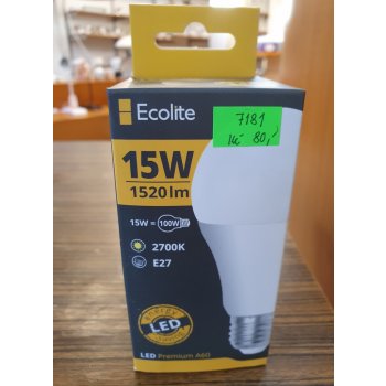 Ecolite LED žárovka E27 15W Teplá bílá