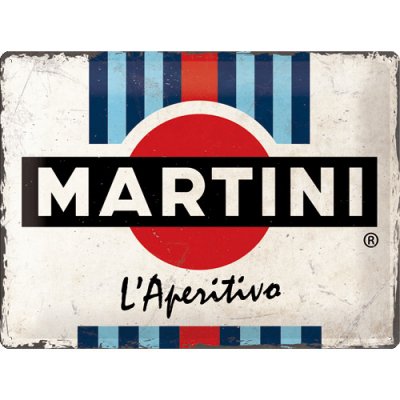 Postershop Plechová cedule: Martini (L'Aperitivo Racing Stripes) - 40x30 cm – Zboží Mobilmania
