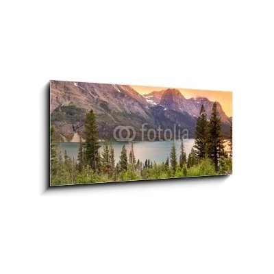 Obraz 1D panorama - 120 x 50 cm - Glacier national park in evening sun light Glacier národní park ve večerním slunci – Zboží Mobilmania