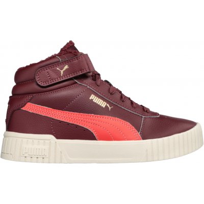 Puma dívčí zimní tenisky Carina 2.0 Mid vínová zlatá červená béžová – Zboží Mobilmania