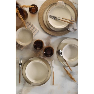 ASIR Porcelánová jídelní souprava béžová 12 ks – Zboží Dáma