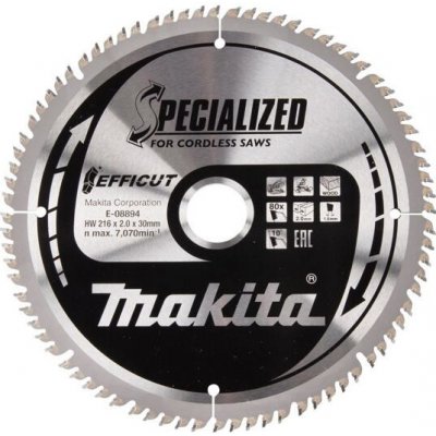 Kotoučová pila na dřevo MAKITA 216x30 mm 80 zubů EFFICUT – Zboží Dáma