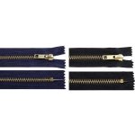 Kovový / mosazný zip šíře 6 mm délka 12 cm - 332 černá – Hledejceny.cz
