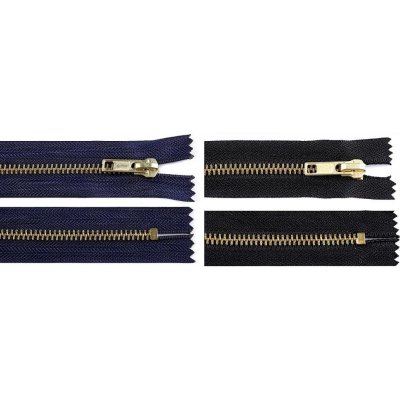 Kovový / mosazný zip šíře 6 mm délka 12 cm - 332 černá – Hledejceny.cz