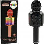 Bezdrátový karaoke mikrofon s reproduktorem a LED světly černý – Zboží Dáma