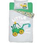 Detexpol povlečení Bagr zelené 100 x 135 , 40 x 60 cm – Zboží Mobilmania