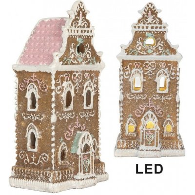 Clayre & Eef Perníkový LED domek Gingerbread Cotti - 9*7*18 cm – Hledejceny.cz