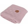 Dětská deka Ceba baby pletená deka Rozety krémová růžová rybí kost