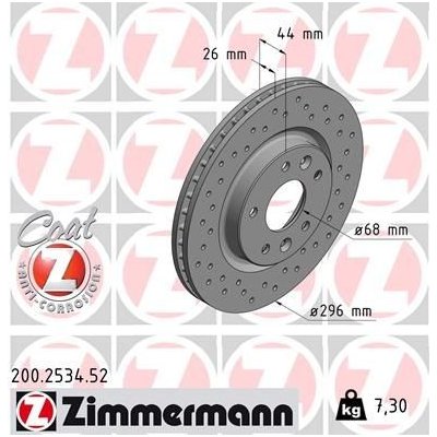 Brzdový kotouč ZIMMERMANN 200.2534.52 | Zboží Auto