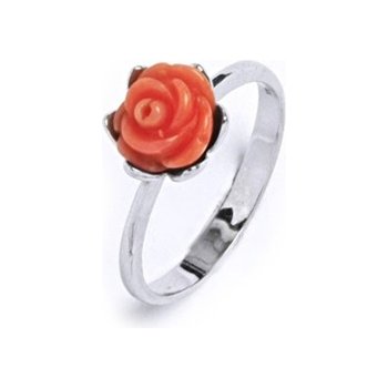 Šperky4U Stříbrný prsten růže přírodní korál CS2200 od 599 Kč - Heureka.cz