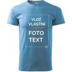 Tričko s potiskem azurová – Zboží Dáma