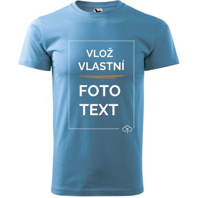 Tričko s potiskem azurová – Zboží Dáma