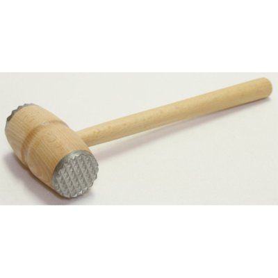 Palička na maso se 2 kovovými konci 28x4,5 cm dřevo – Hledejceny.cz